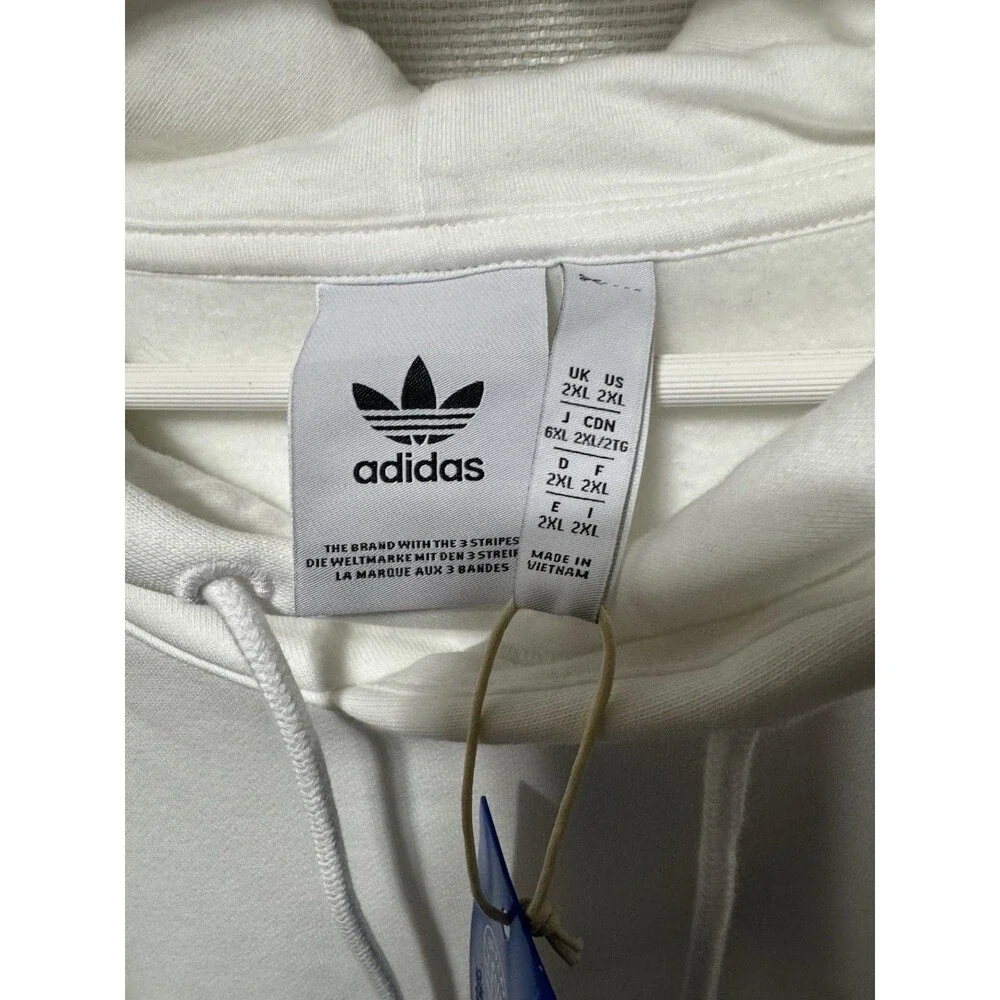 Adidas Men's Size XXL White Essential Hoody Sweatshirt Trefoil NEW